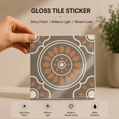 Moroccan Floral Medallion Tile Sticker