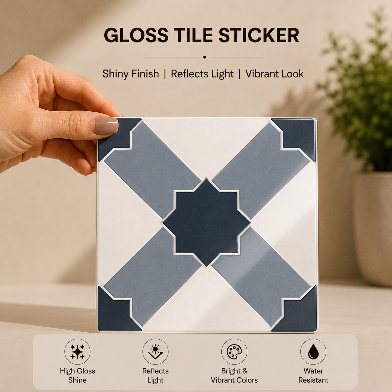 Geometric Cross Pattern Tile Sticker