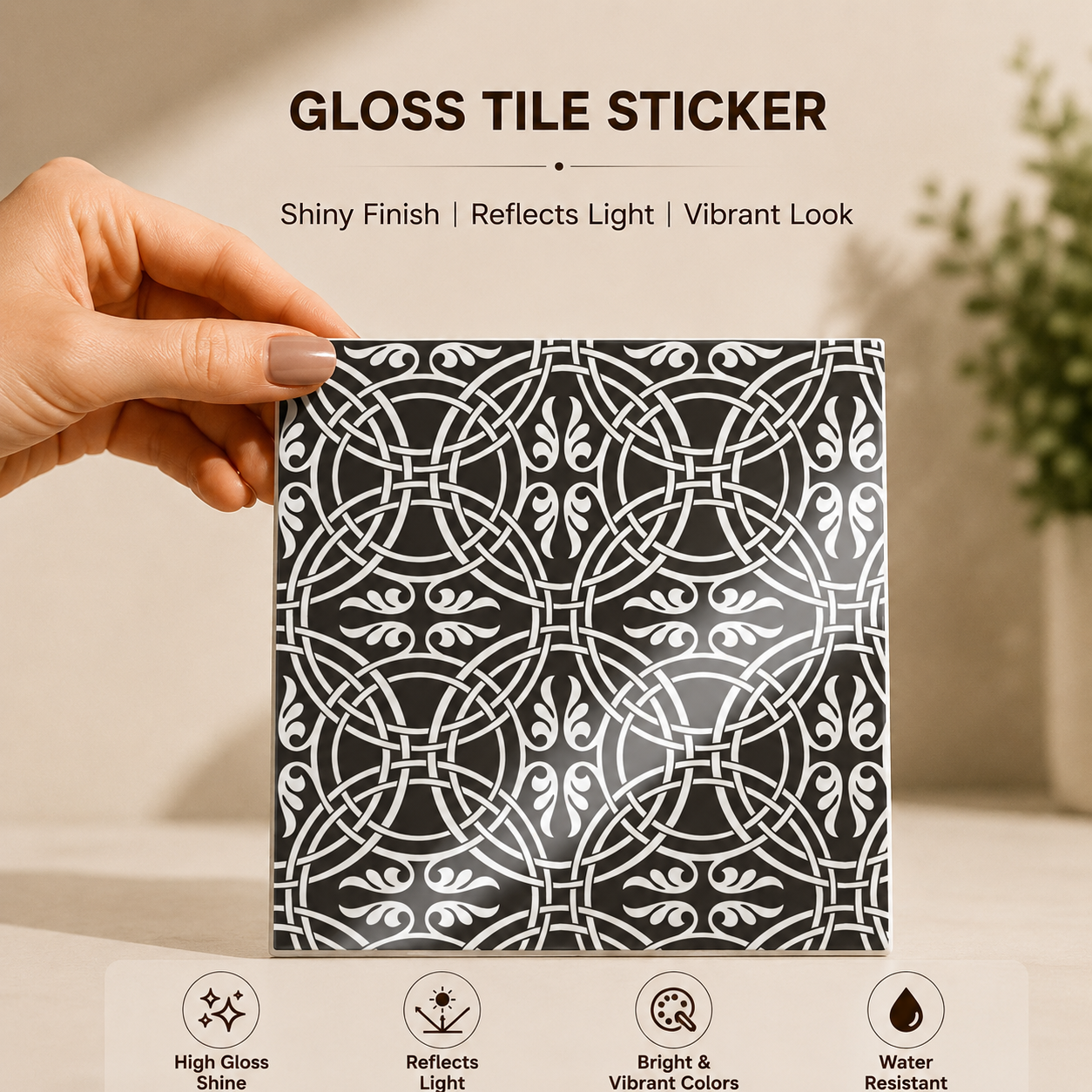 Classic Black & White Mosaic Tile Sticker
