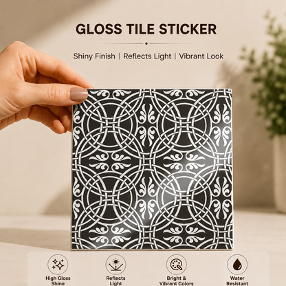 Classic Black & White Mosaic Tile Sticker