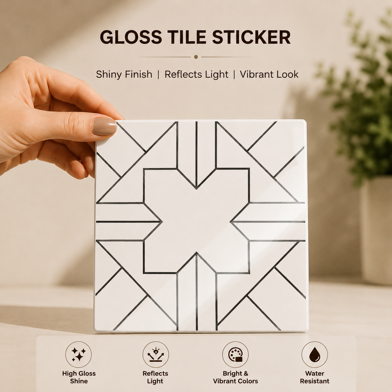 Scandinavian Line Pattern Tile Sticker