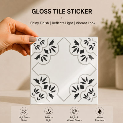Minimal Floral Corner Tile Sticker