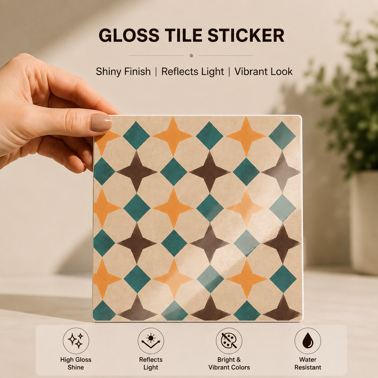 Vintage Diamond Mosaic Tile Sticker