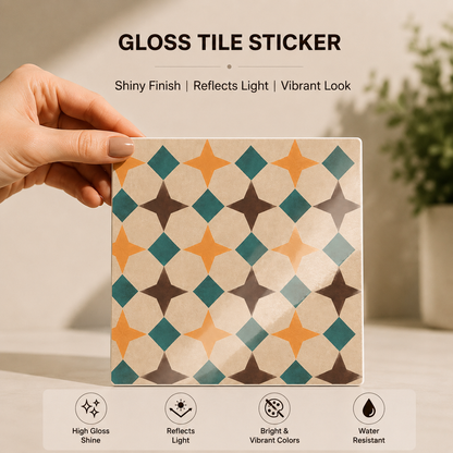 Vintage Diamond Mosaic Tile Sticker