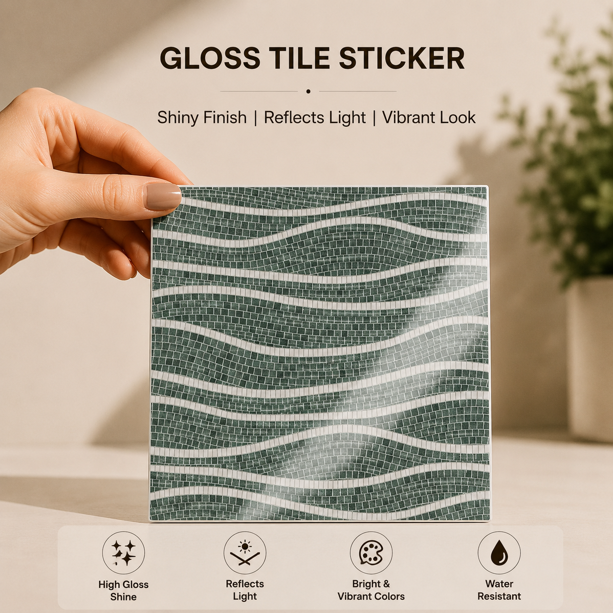 Organic Wave Pattern Tile Sticker