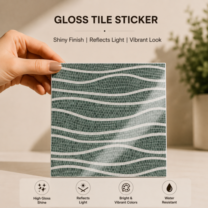 Organic Wave Pattern Tile Sticker