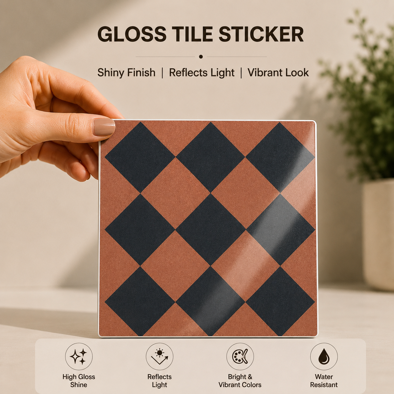 Modern Checker Mosaic Tile Sticker