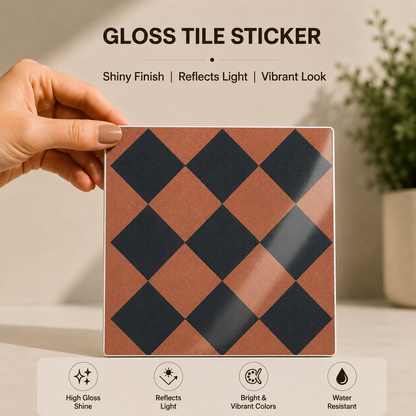 Modern Checker Mosaic Tile Sticker