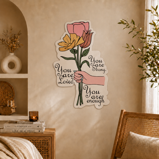 You Are Loved Floral Wall Art