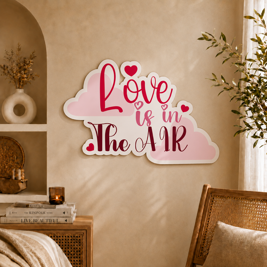 Love Is in the Air Romantic Wooden Wall Art