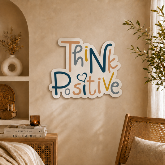 Think Positive Inspirational Wooden Wall Art