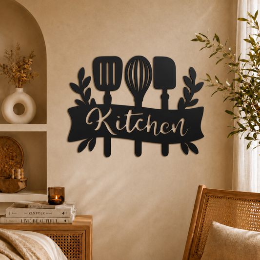 Kitchen Cutlery Wooden Wall Art
