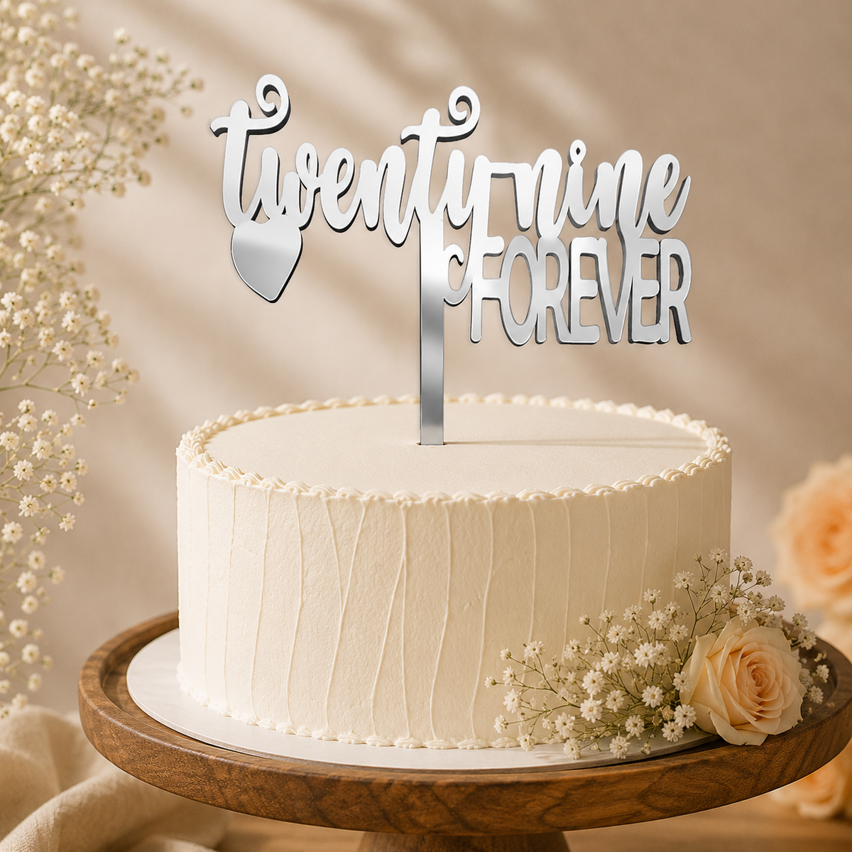 Thirty Script Decorative Cake Topper