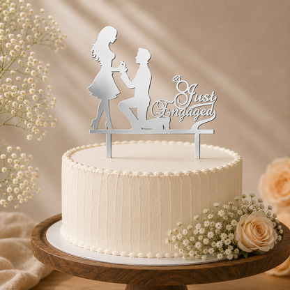 Just Engaged Couple Decorative Cake Topper