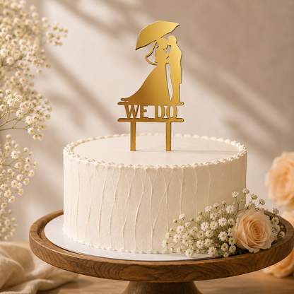 Mr & Mrs Script Decorative Cake Topper