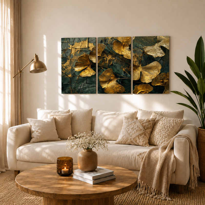 Ginkgo Leaf Botanical Wooden Wall Art