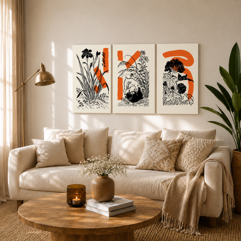 Nature Sketch Wooden Wall Decor