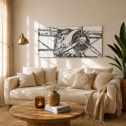 Industrial Aviation Drawing Wall Hanging