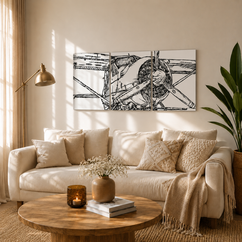 Industrial Aviation Drawing Wall Hanging