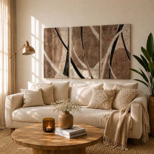 Minimalist Abstract Brown Wall Hanging