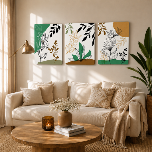 Abstract Leaf Pattern Wooden Wall Art
