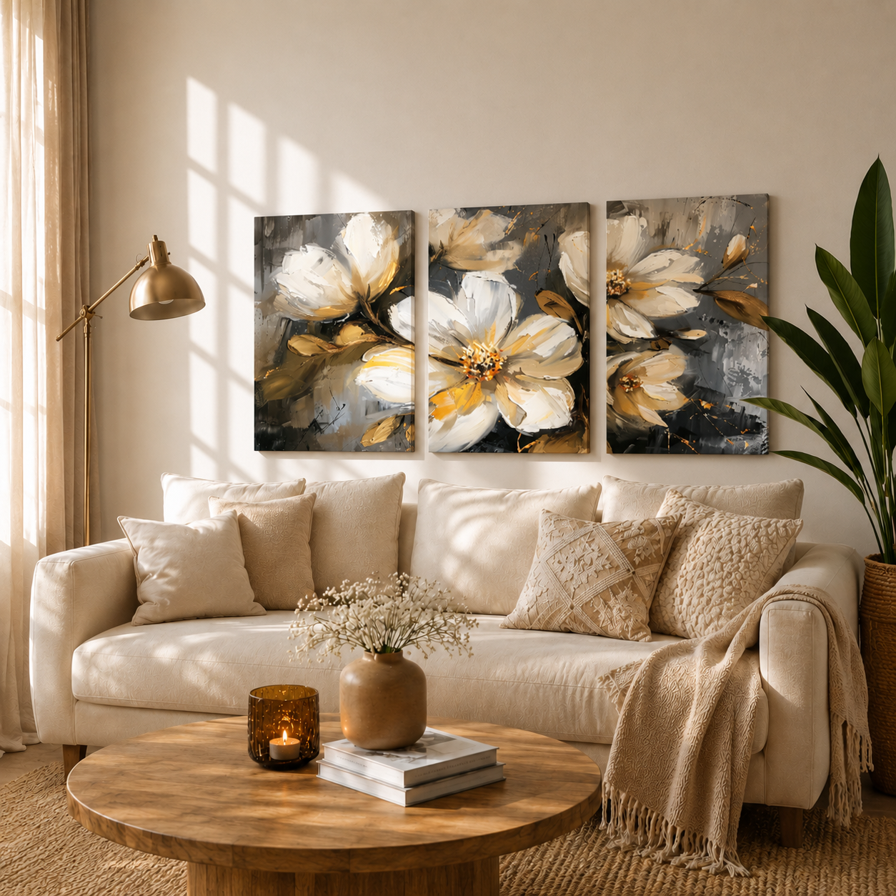 Luxury White Blossom Wall Hanging