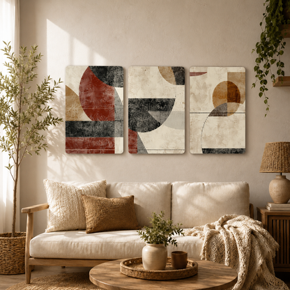 Retro Geometric Abstract Wall Art