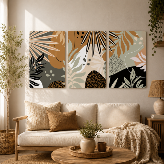 Neutral Tropical Abstract Wall Decor