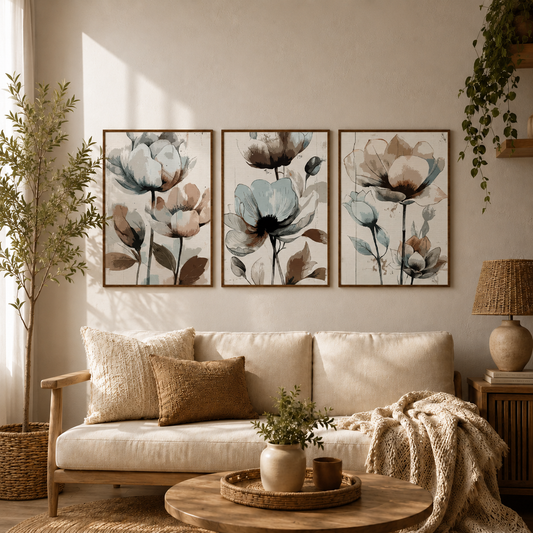 Contemporary Watercolor Bloom Wooden Wall Decor