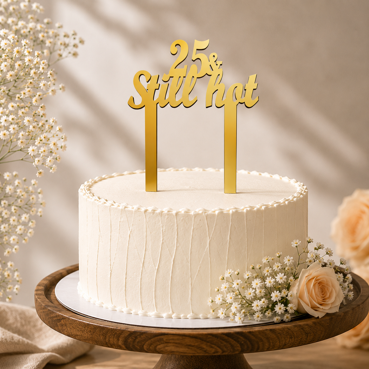 Elegant Number 25 Decorative Cake Topper