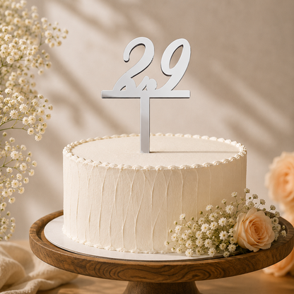Elegant Number 30 Decorative Cake Topper