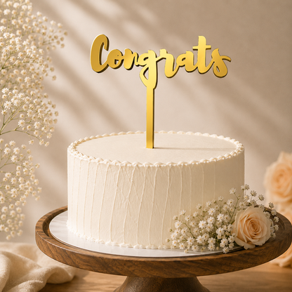 Congrats Script Decorative Cake Topper