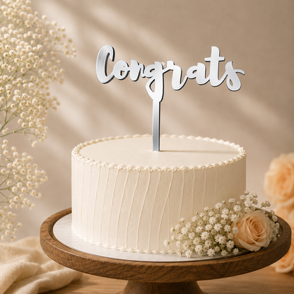 Congrats Script Decorative Cake Topper