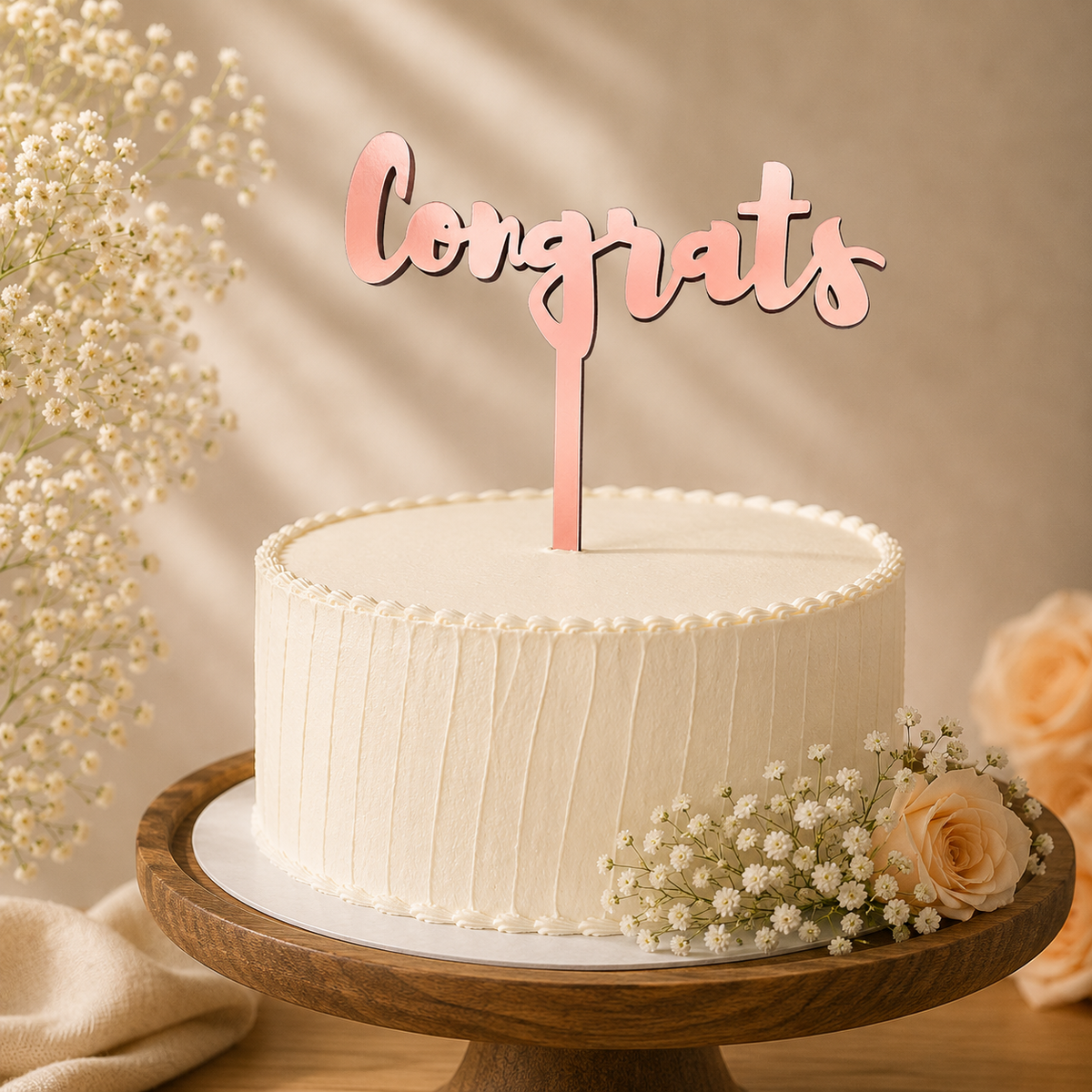 Congrats Script Decorative Cake Topper