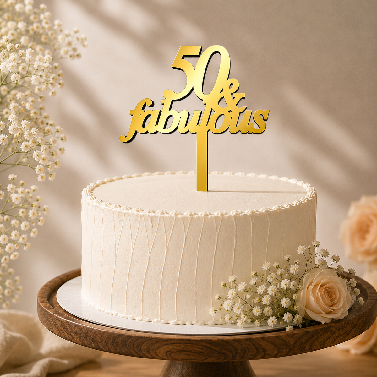 Fifty & Fabulous Decorative Cake Topper