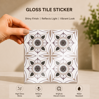 Modern Floral Medallion Tile Sticker