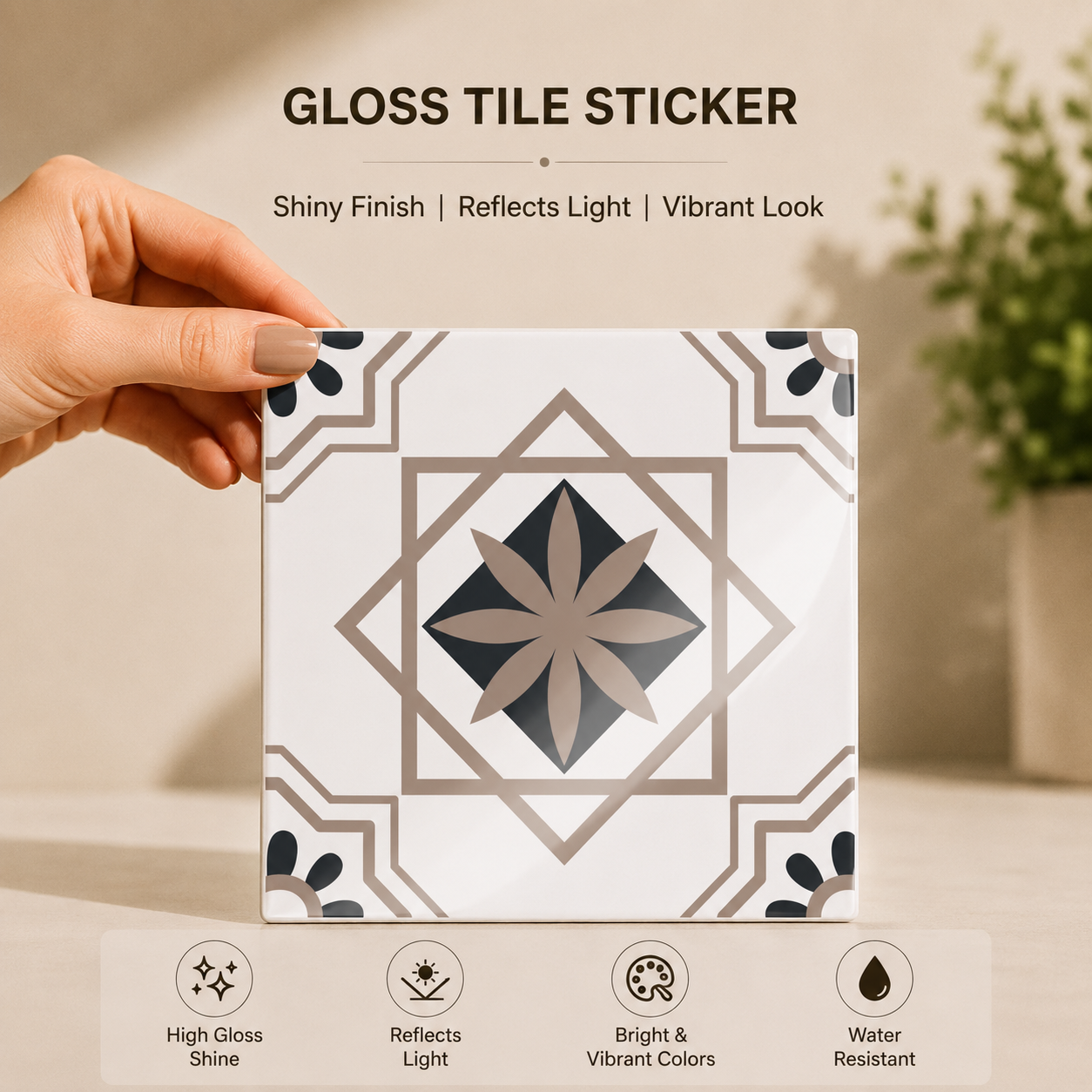 Mosaic Floral Tile Sticker