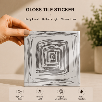 Monochrome Abstract Tile Sticker