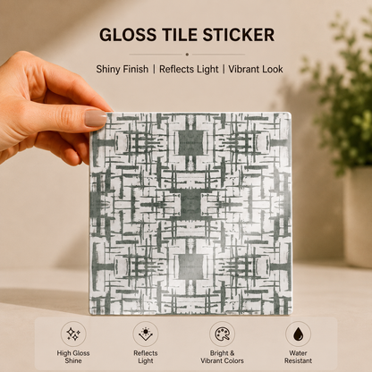 Abstract Crosshatch Tile Sticker