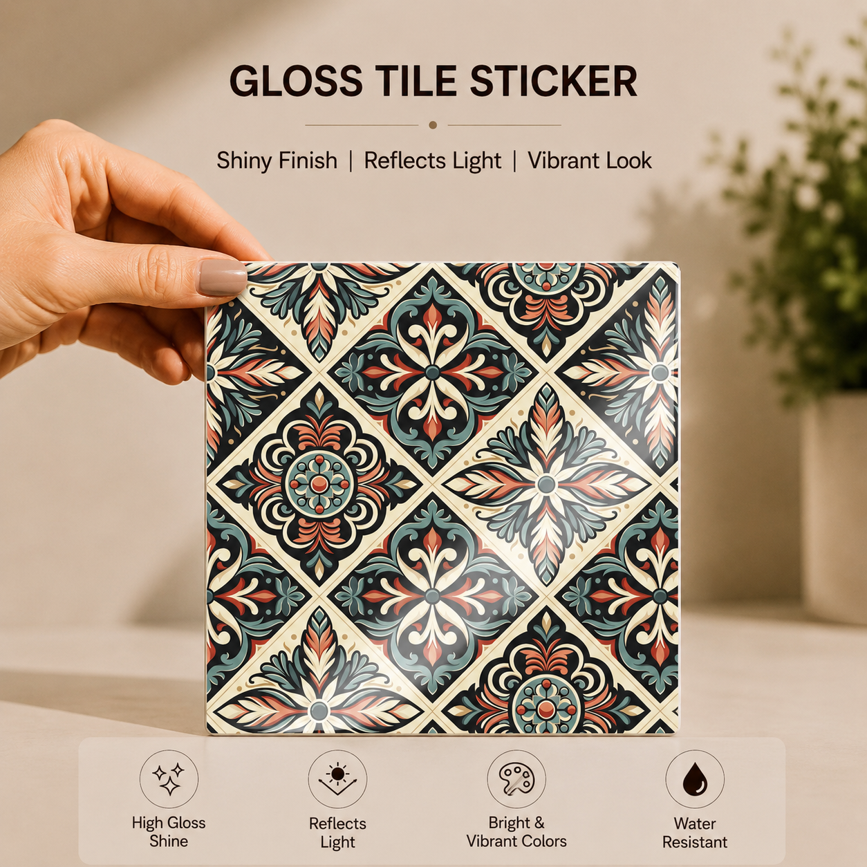 Royal Encaustic Floral Tile Sticker