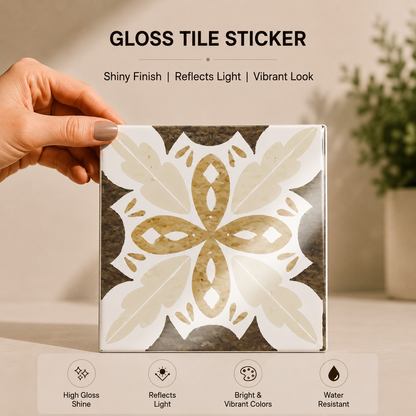 Sage & Sand Floral Tile Sticker