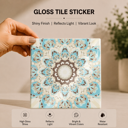 Aqua Mandala Tile Sticker