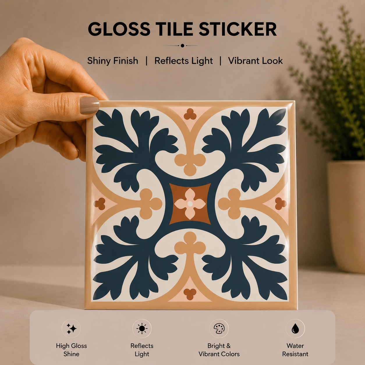 Mediterranean Acanthus Tile Sticker