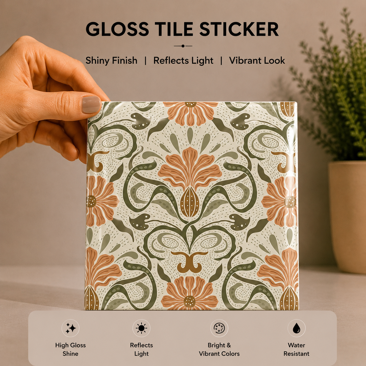 Victorian Floral Vine Tile Sticker