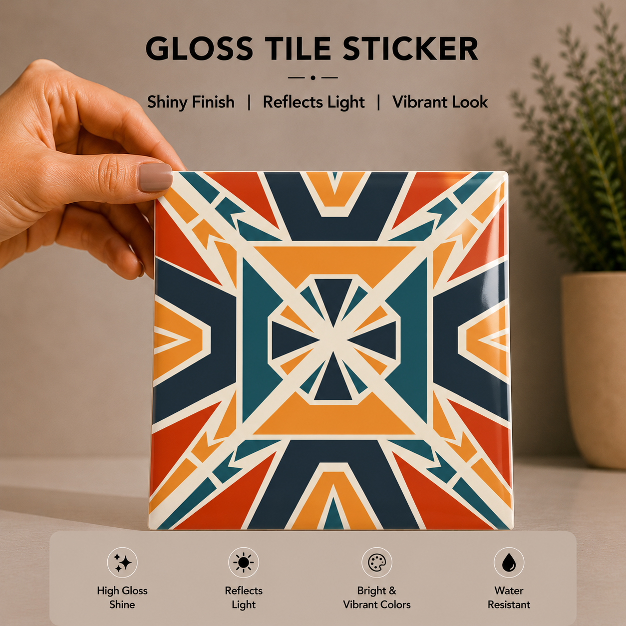 Retro Cubist Tile Sticker
