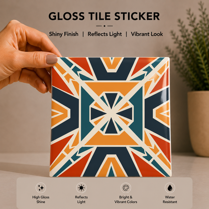 Retro Cubist Tile Sticker