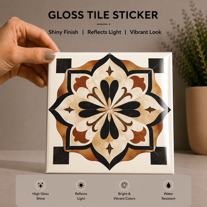 Old World Floral Tile Sticker