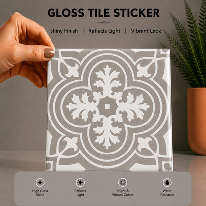Vintage Ash Floral Tile Sticker
