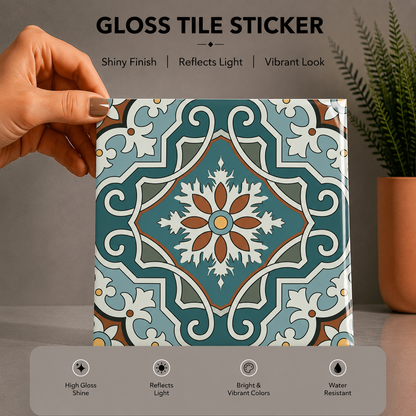 Azure Heritage Mosaic Tile Sticker