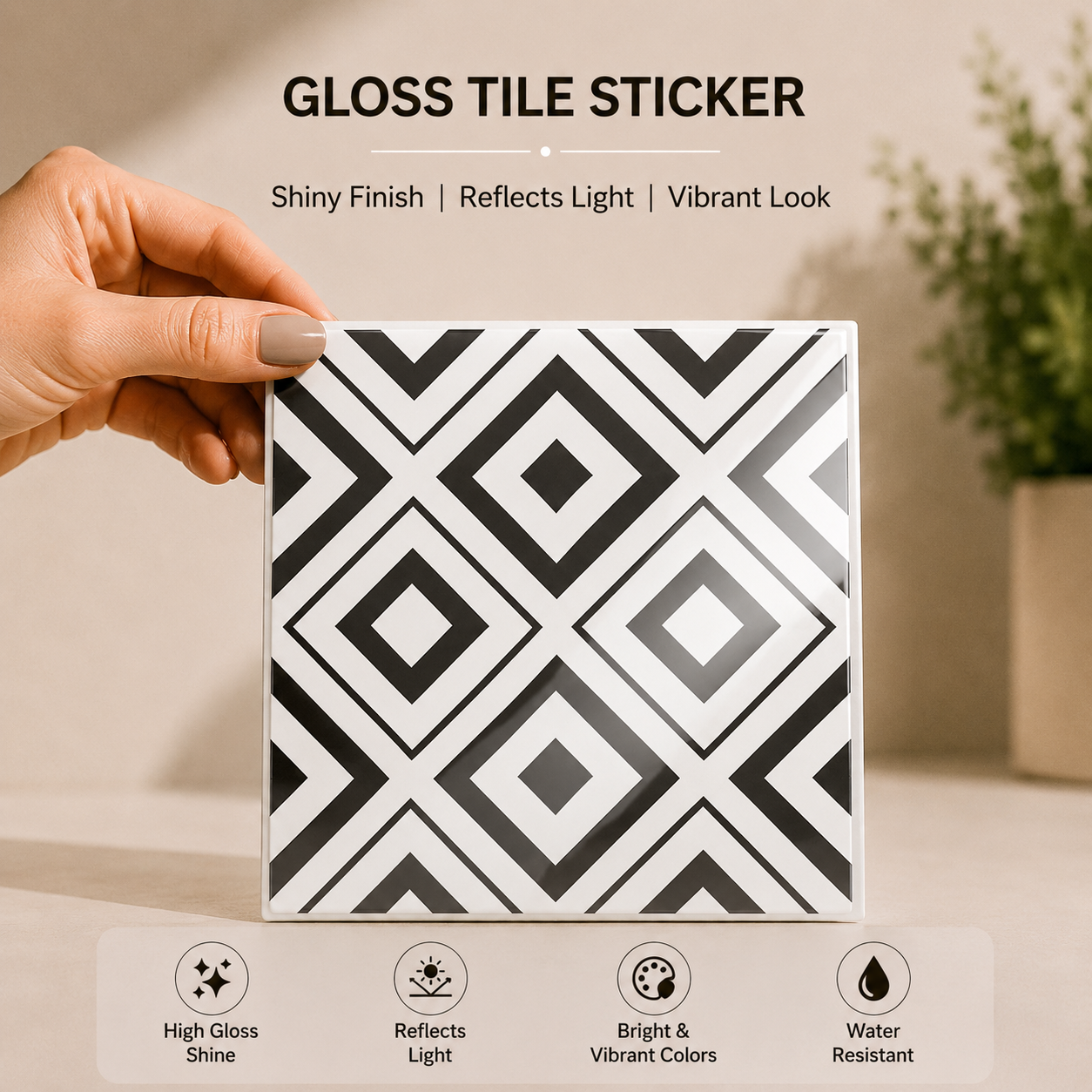 Royal Damask Floral Peel & Stick Tile Sticker